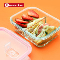 Oven Use Glass Food Containers with 2 Compartments